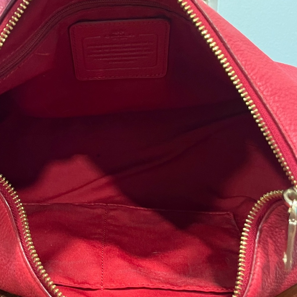 Coach Vibrant Red Crossbody Bag with Gold Accents - Picture 11 of 14